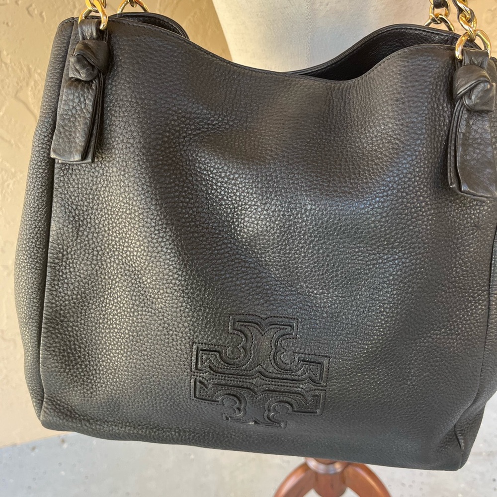 Tory Burch Black Leather Shoulder Bag - Picture 2 of 12